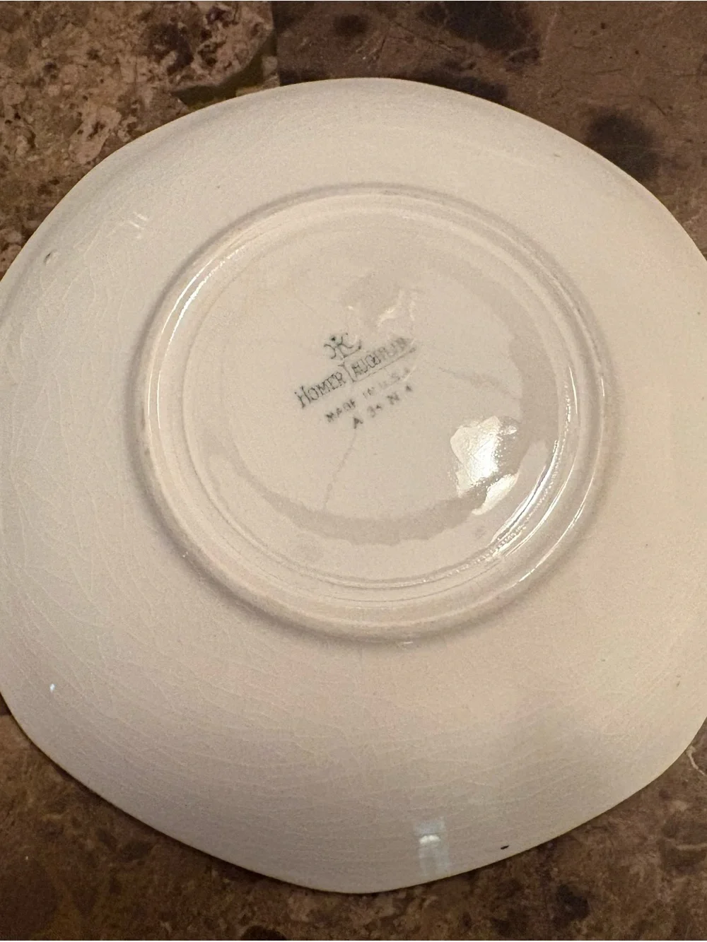 (2) 6 inch Homer Laughlin White Saucers - Vintage era 1920’s & 30’s
